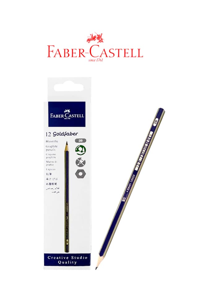 Faber-Castell Goldfaber Bleistifte Graphite Pencils 2B (112502)  | 