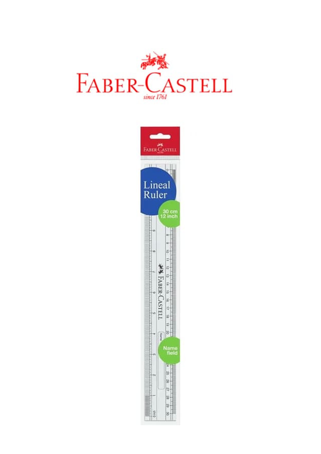 Faber-Castell Lineal Ruler Scale Slim 30 cm 12 Inch (173001) | 