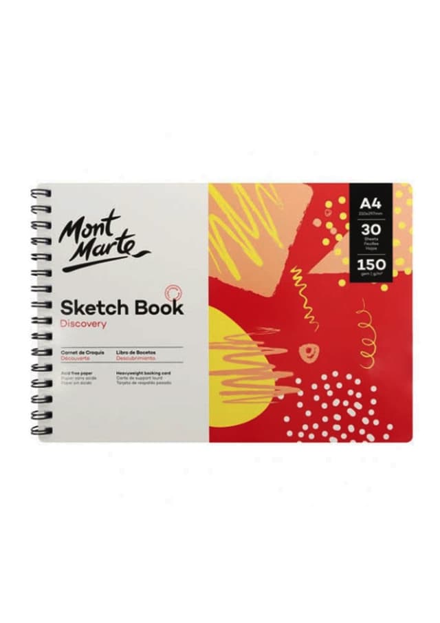 MSB0119 Mont Marte Discovery Sketch Book Spiral Bound A4 150gsm 30 Sheet | 