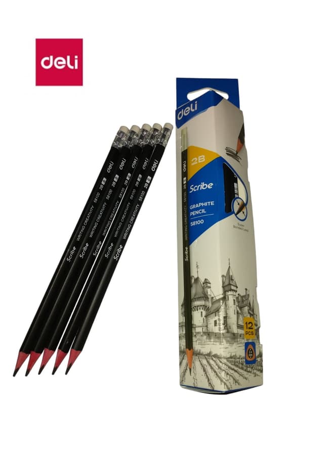 Deli Scribe Graphite Pencil 2B (58100) - 1 Pc | 