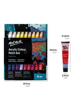 Mont Marte Acrylic Colour Paint Set Signature 36pc x 36ml (MSCH3636) | 