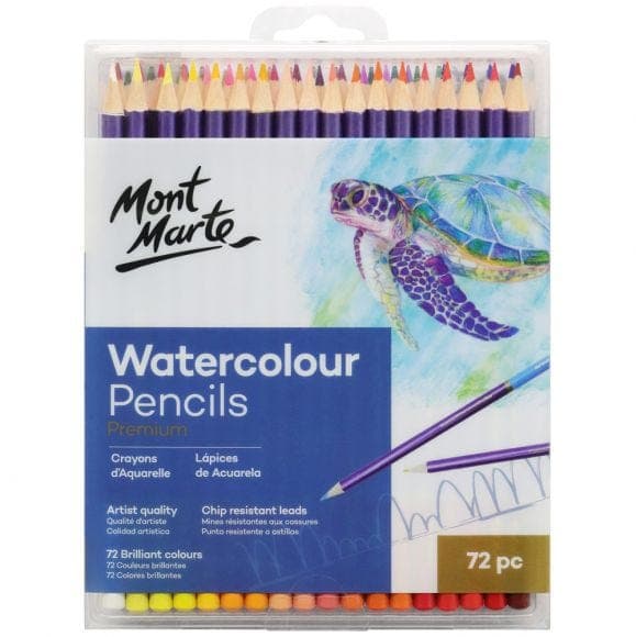 Mont Marte Premium Watercolour Pencils Box Set 72 Pcs (MPN0126) | 