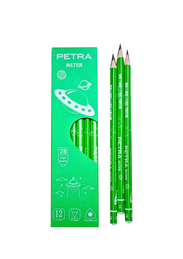 Petra Aster Triangular 2B Pencil-Green (PTBLP2B01) | 