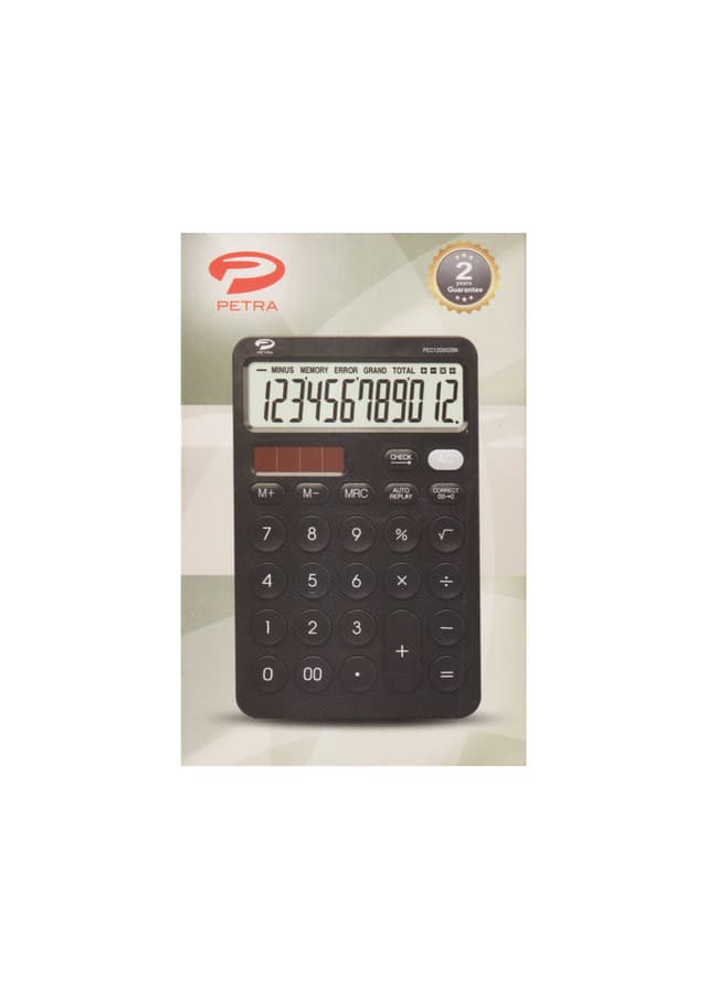 Petra Medium Calculator Black (PEC12D002BK) | 