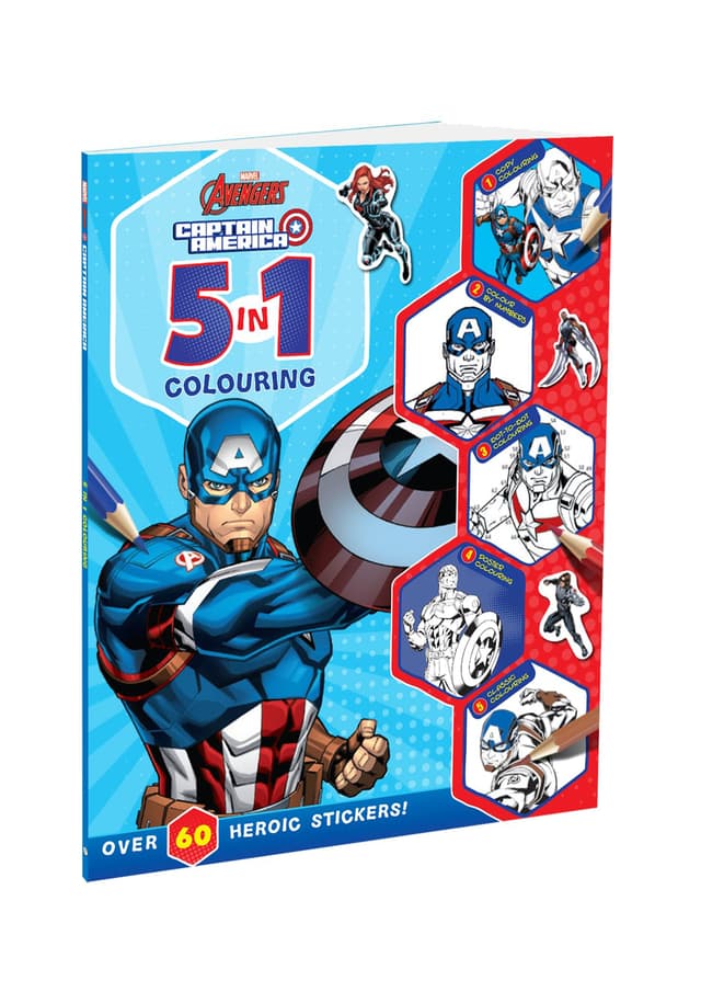 Marvel Captain America: 5-In-1 Colouring Book (পেপারব্যাক) | Marvel Captain America: 5-In-1 Colouring Book (Paperback)
