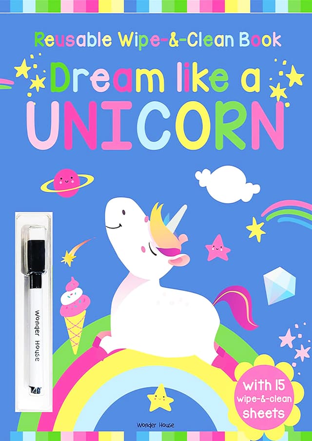 Reusable Wipe And Clean Book : Dream Like A Unicorn (পেপারব্যাক) | Reusable Wipe And Clean Book : Dream Like A Unicorn (undefined)