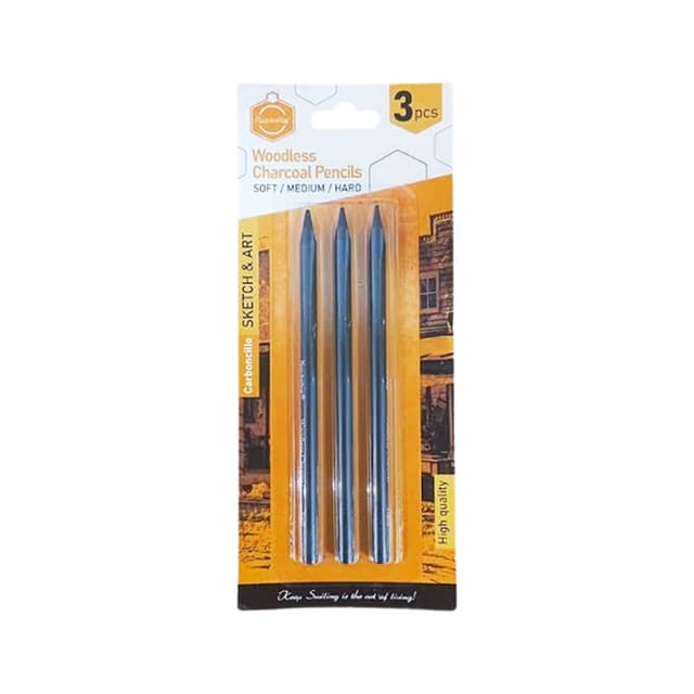 KeepSmiling Woodless Charcoal Pencils 3 Pcs TB-101190 | 