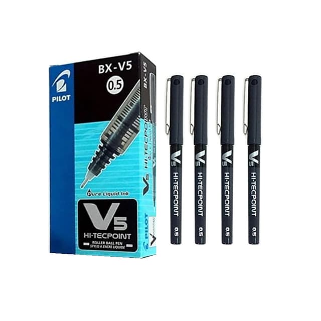 Pilot Hi-Tecpoint 0.5mm Roller Ball Pen (BX-V5-B) Black Noir Per Each | 