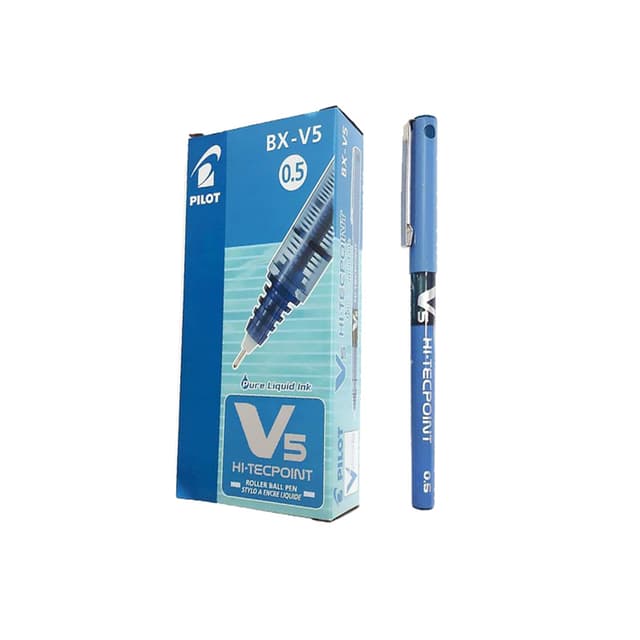 Pilot Hi-Tecpoint 0.5mm Roller Ball Pen (BX-V5-L) Blue Bleu Per Each | 