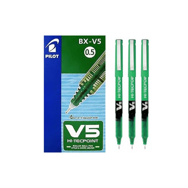 Pilot Hi-Tecpoint 0.5mm Roller Ball Pen (BX-V5-G) Green Vert Per Each | 