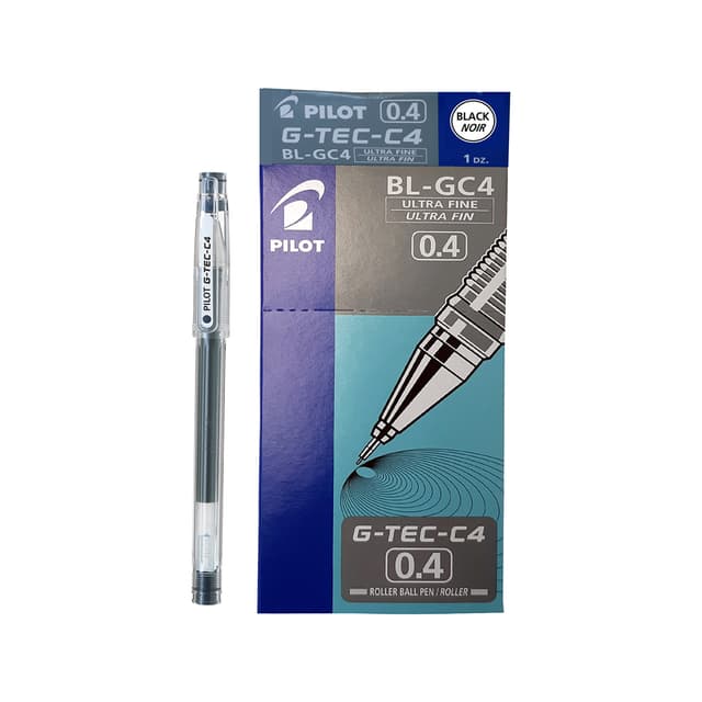 Pilot G-Tec-C4 Roller Ball Pen 0.4 (BL-GC4) Black Noir |