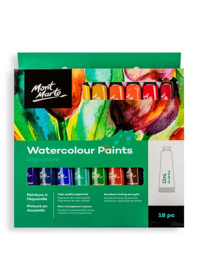 Mont Marte Watercolour Paints Signature 18pc x 12ml (PMHS0048) |