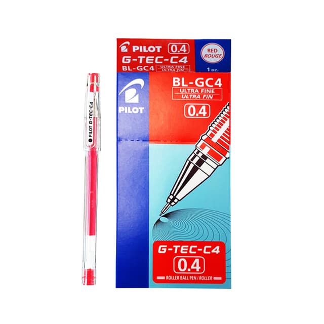 Pilot G-Tec-C4 Roller Ball Pen 0.4 (BL-GC4) Red Rouge |
