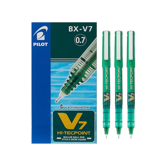 Pilot Hi-Tecpoint 0.7mm Roller Ball Pen (BX-V7-G) Green Vert Per Each |
