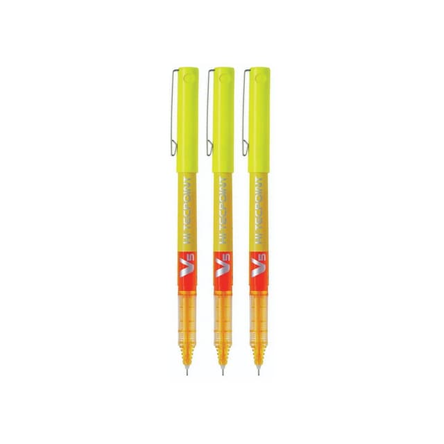 Pilot Hi-Tecpoint 0.5mm Roller Ball Pen (BX-V5-Y) Yellow Per Each |